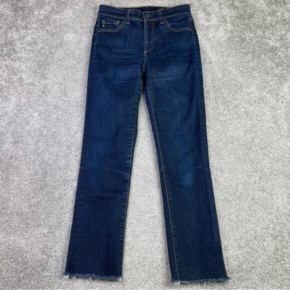 Ag Adriano Goldschmied Denim - Ag Adriano Goldschmied Mari Jeans Women's 26 Blue Straight High Rise Dark Denim